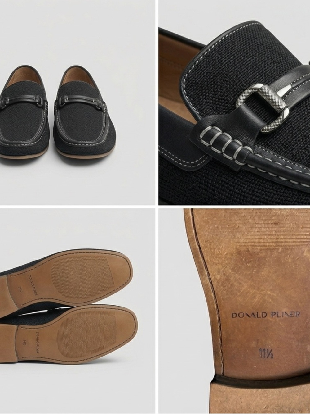 Donald J. Pliner Men's Black Slip-On Loafers - GUC